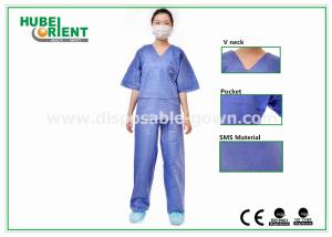 China CE Certificated Disposable Protective Gowns Breathable 35 - 60gsm Weight wholesale