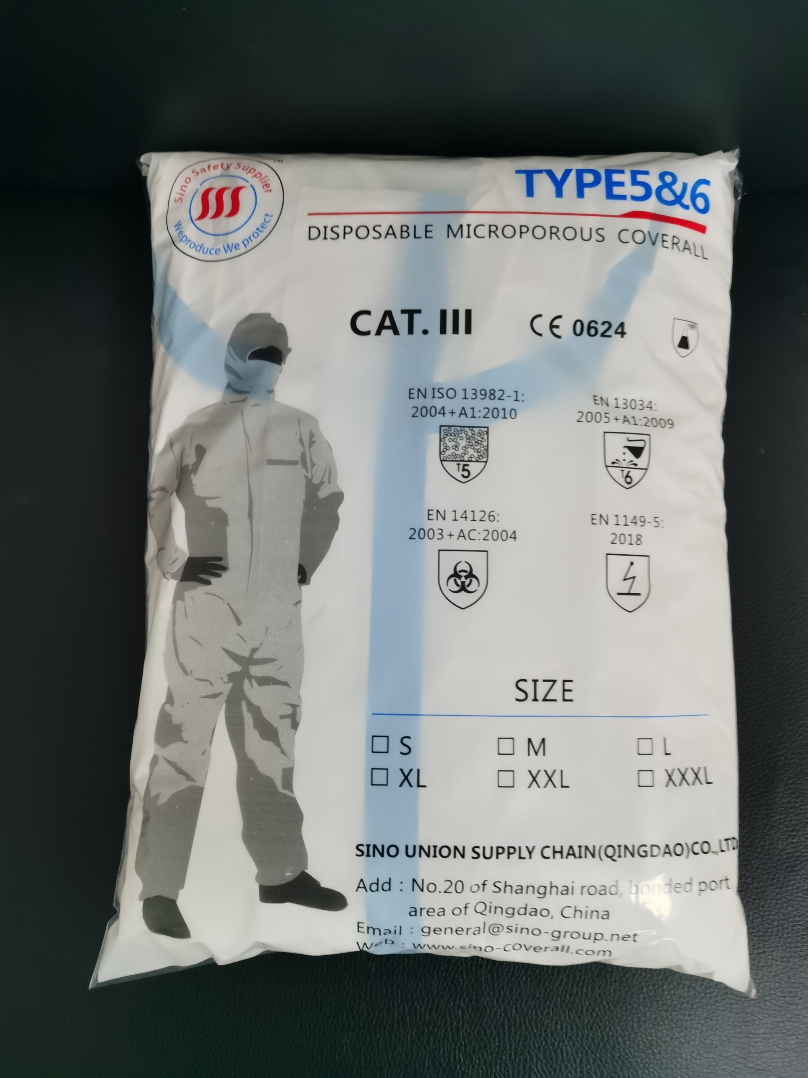 Waterproof Microporous Type 4 Disposable Coveralls Chemical Resistant Jumpsuit With Tape