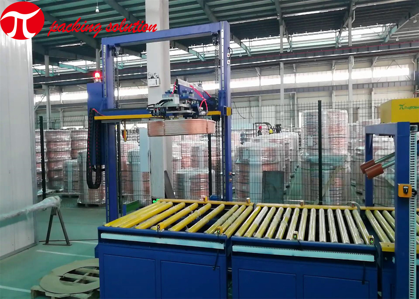 Automatic Metal Coil Packing Line With Bubble Film OD900mm