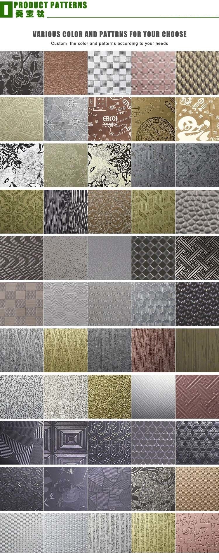 Wall Decorative Stainless Steel Sheet 304 Wood Embossed Finished