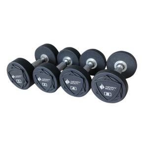 China Deluxe Fixed Commercial Rubber Dumbbells Rubber Iron wholesale