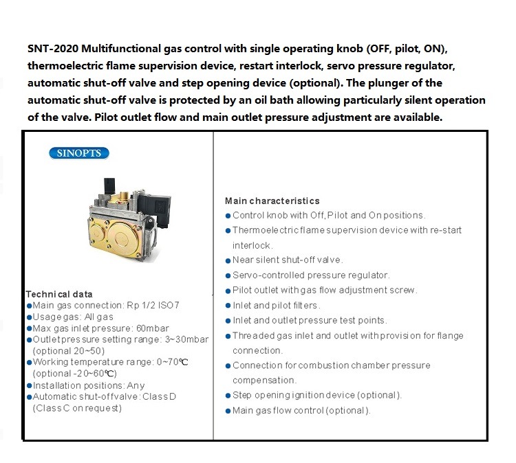 Replacement 820 Multifunctional Gas Control Valve for Fryer Ovens