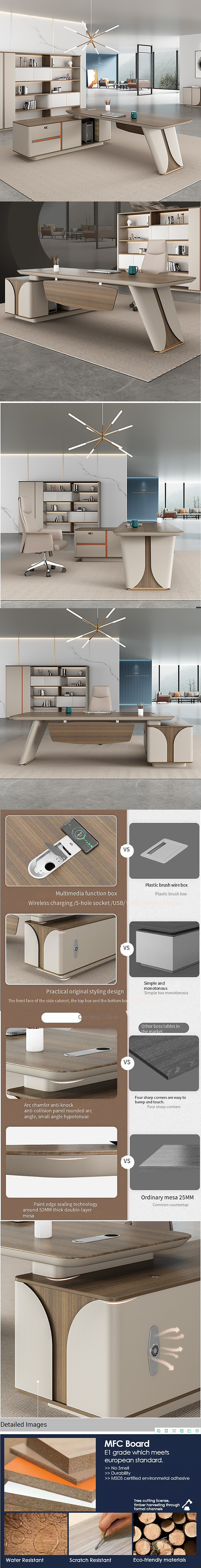 Latest Modern Design Height Adjustable L Shaped Office Desk for Gaming and Office Work