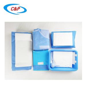 China Blue Medical C Section Surgical Drape Pack Anti Static SMS Waterproof Fabric wholesale
