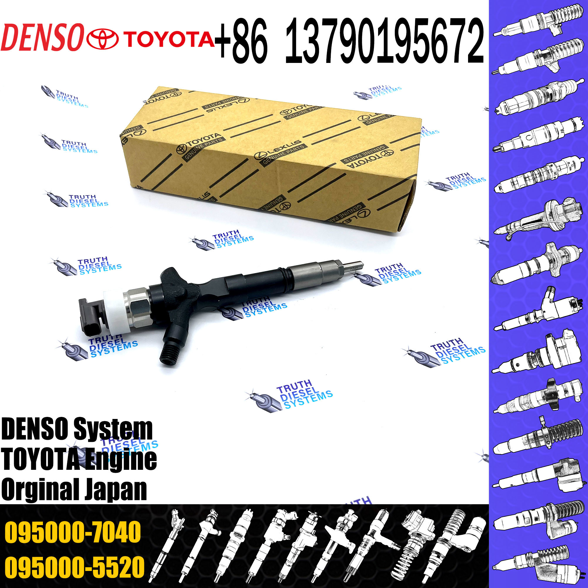 Diesel CR Fuel Injector 095000-6771 095000-7041 095000-7040 For Diesel Engine