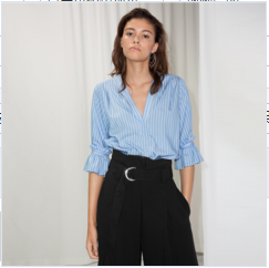 V Neck Short Sleeve Summer Blouse