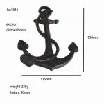 Decorative Anchor Shape Black Iron Coat Hooks Cast Iron Crafts