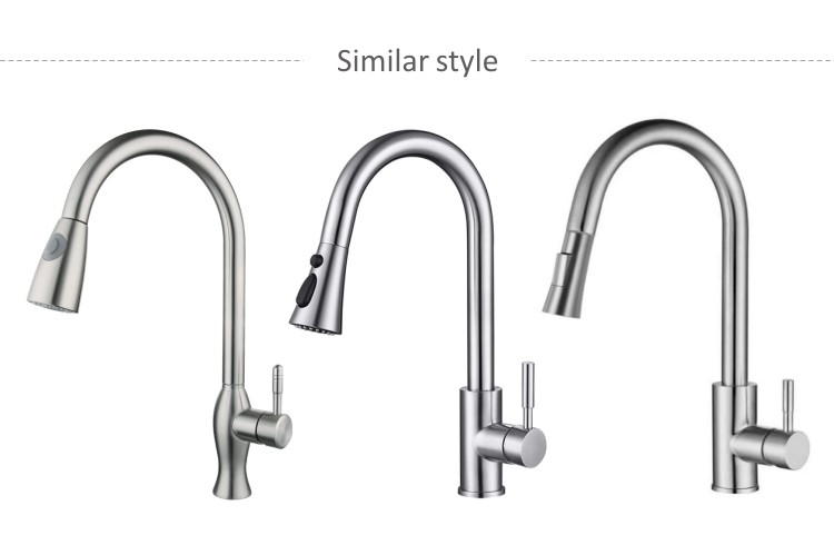 PVD NANO Single Handle Pull Down Kitchen Faucet Tap Brushed Mixer