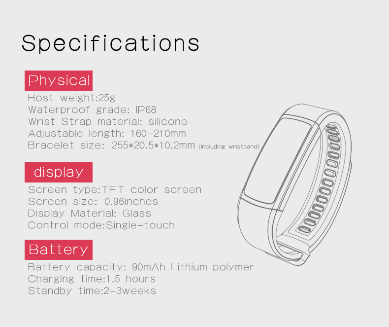 Colorful Kids Smart Gps Wristwatch , 0.96 Inch Led Fitness Tracker Watch