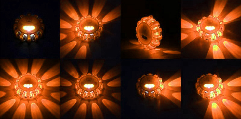 ABS LED Multi-function Traffic Safety Flashing Warning Light with Magnet and Hook