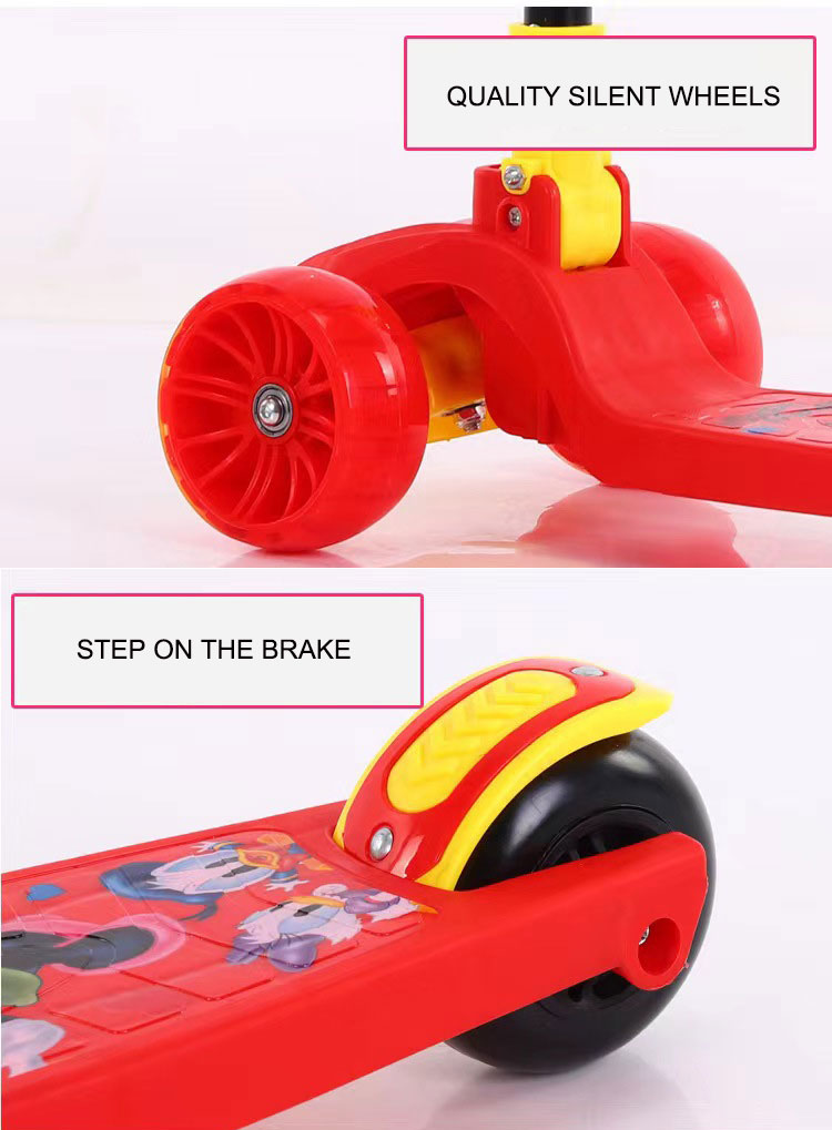Unisex Height Adjustable Scooter for Kids Ages 4-6Y Collapsible and Portable Max Load 200 LBS