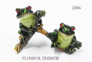 China Cute frog metal rhinestone box wholesale frog jewelry boxes custom jewelry boxes wholesale