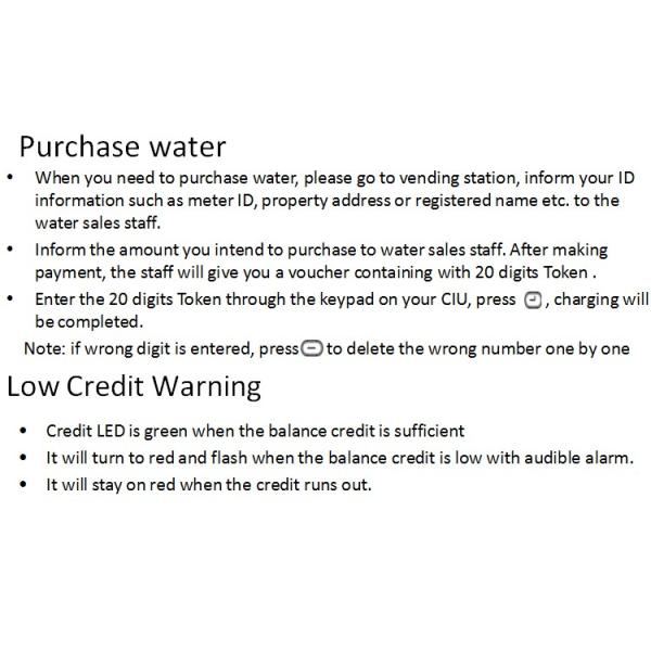 Great Volume Split Keypad Prepaid Water Meter with CE Certified