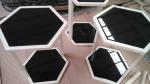 Greenhouse Black Tempered Glass Tabletop , Tempered Plate Glass Hexagon