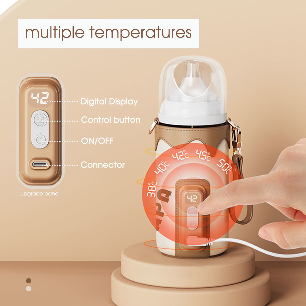 5 Temperature Setting Portable Bottle Warmer For Baby Breastmilk Water Milk Heating
