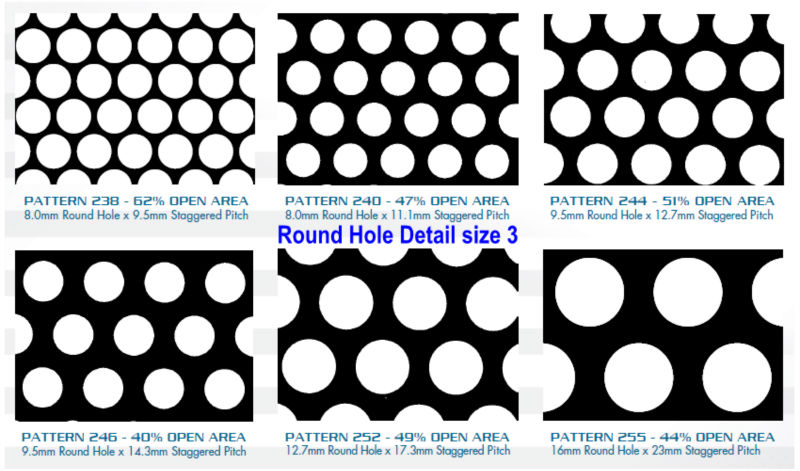Standard Round Hole Perforated Metal (Real Size)