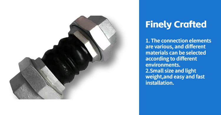 Threaded Live Joints EPDM Rubber Expansion Joints Forged Double Spherical Design