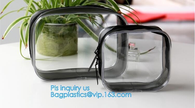 Promotion reusable clear printed transparent zipping storage cosmetic toiletry pvc makeup bag for travel make up, handle