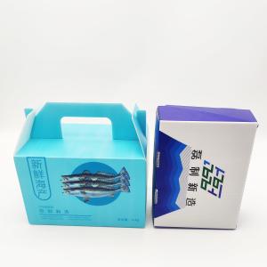 China SGS Blue Seafood Packaging Boxes With Handles Waterproof wholesale