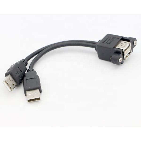 Screw Locking Stud 0.5M 1M 2M 3M Male to Female Dual USB Panel Mount Extension Cable