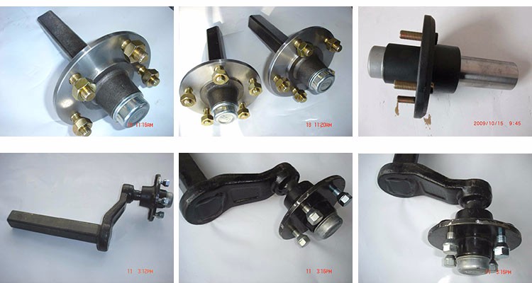 OEM Service Provided and Painting Surface PCD 4" / 4.5" / 5" / 5.5" Solid Round / Square Utility Trailer Stub Axle