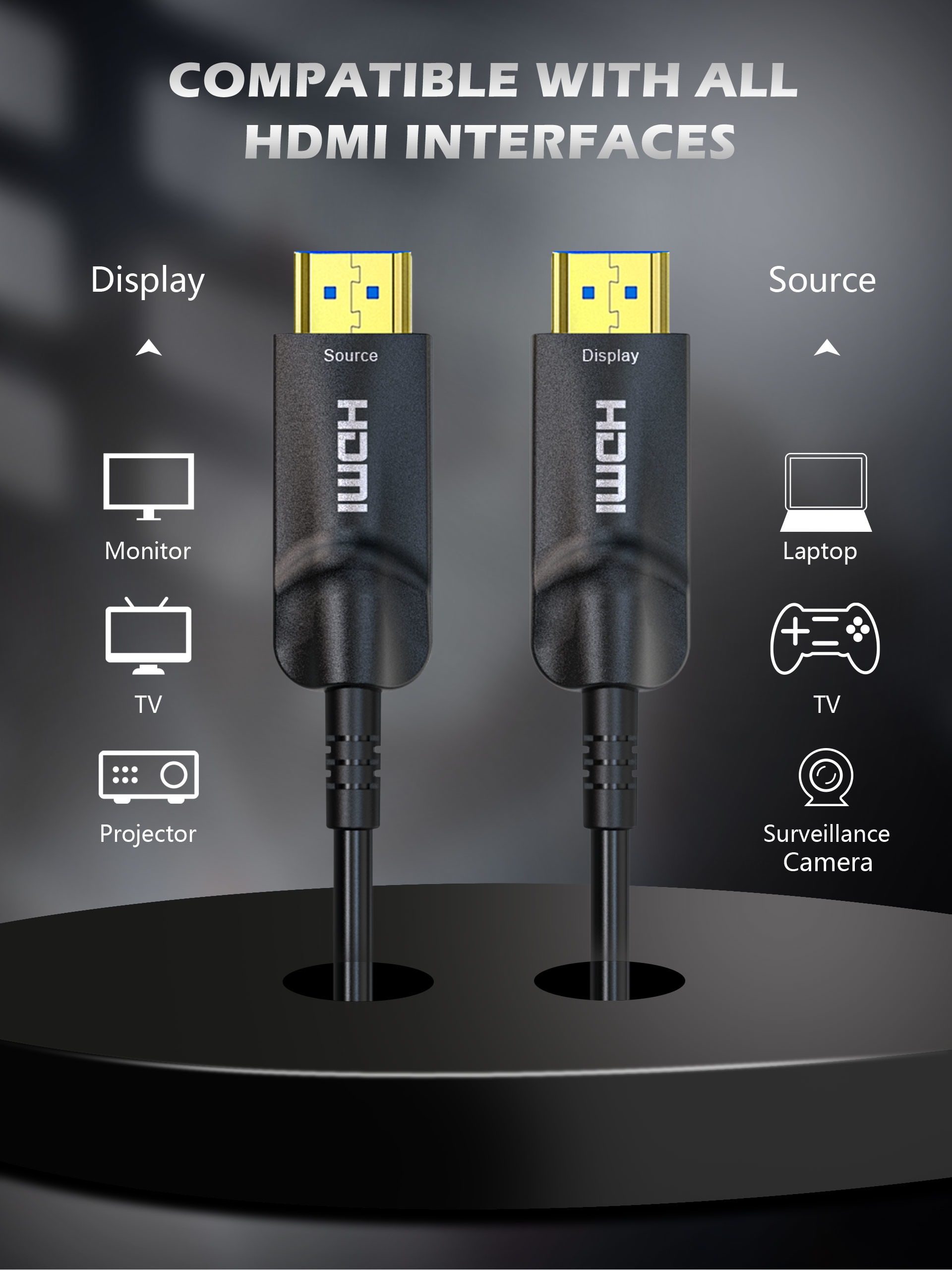 65 Feet 60Hz 4k 18gbps Hdmi Cable , Zinc Alloy Case 20M AOC 4K@60HZ Hdmi Cable