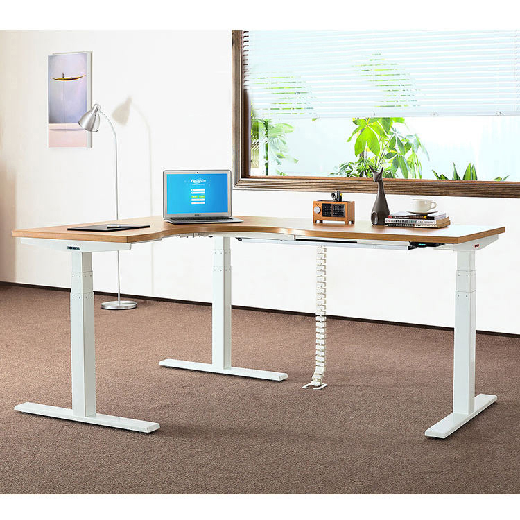 SPCC Steel Frame L Shape Workbench Table for Home Office Adjustable Height Anti-collision Yes