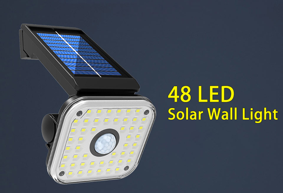 Solar Motion Sensor Wall Light, 54LED Led Solar Light Outdoors Waterproof Solar Power Garden Light