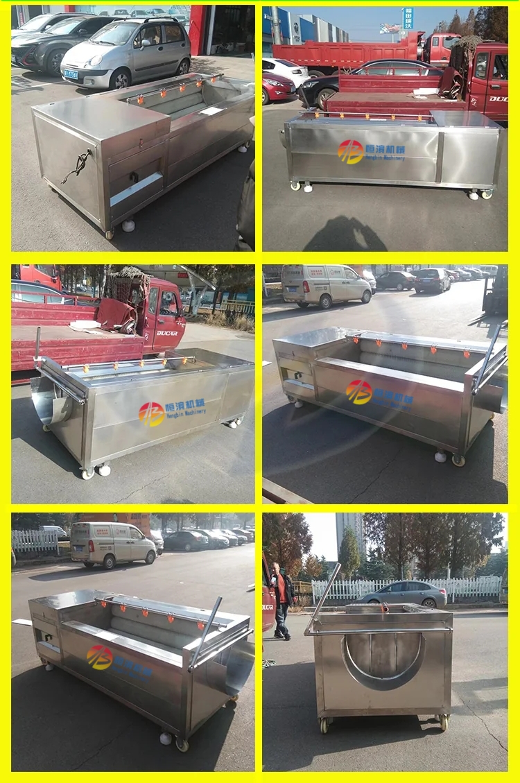 Industrial Brush Vegetable Potato Carrot Washing Peeling Cleaning Machine for Seafood