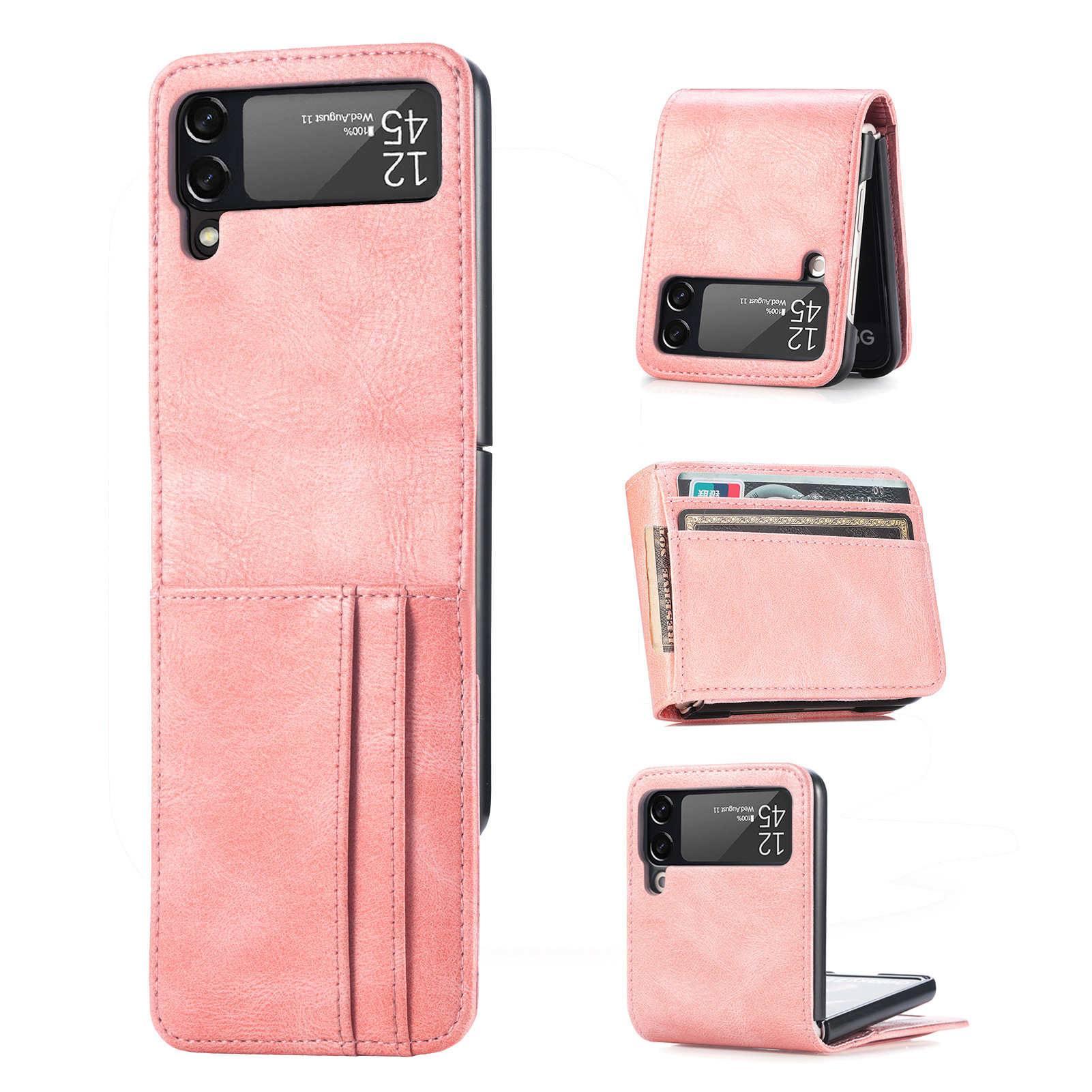 17*7.2*0.7cm Flip Mobile Phone Cases for Samsung Z Flip 3 5G in PU Leather