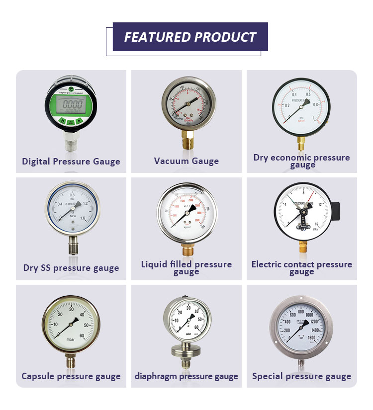 Vacuum Pressure Gauge 50mm Compound Gauge -30inhg+250psi -1+16bar