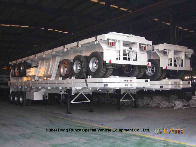 Flatbed Container Trailer 3 axle for container Loading capacity 40 ton ,60ton,80Ton