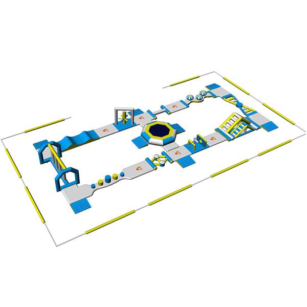 Kids Floating Inflatable Water Park / Inflatable Aqua Splash Park For Shallow