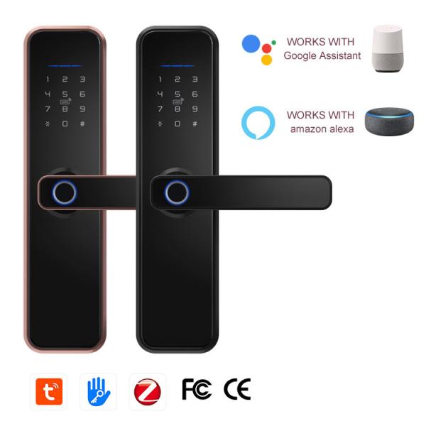 Aluminum Alloy Anti-Lock Biometric Fingerprint Keyless Tuya Smart Door Lock