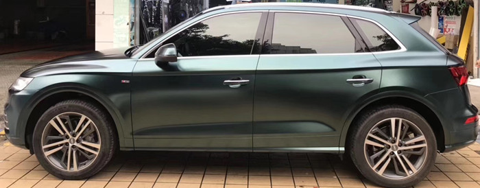 Acrylic Based Adhesive Backing Matte Car Vinyl Wrap Dark Green Metallic Effect