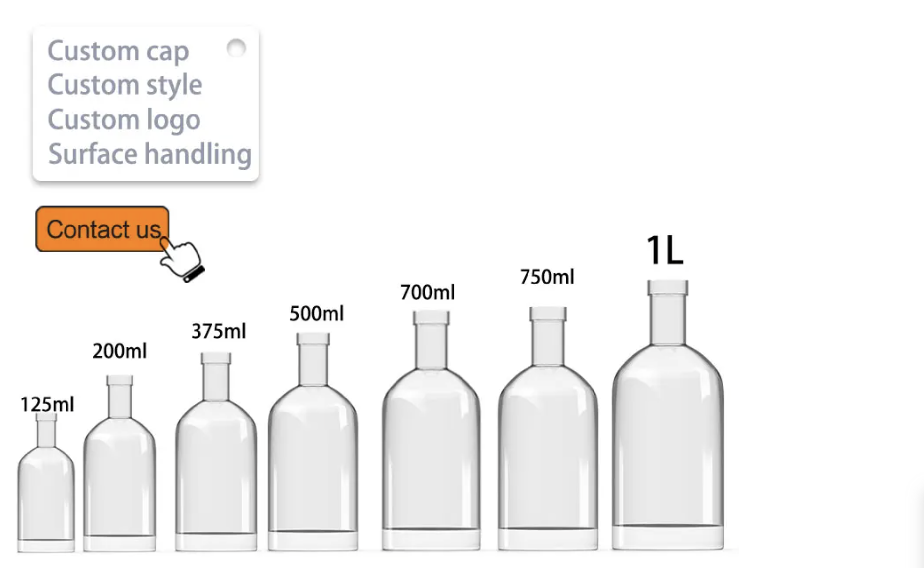 Wine 250ml 400ml 700ml Clear Mini Wine Glass Bottle Brandy Liquor Bottles with Glass Cap