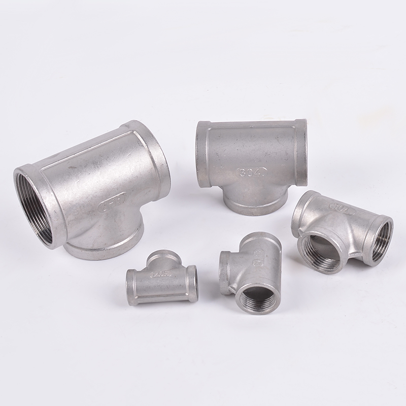 Sanitary Stainless Steel Pipe Fittings Round Head Code Casting Female Tee in 201 304