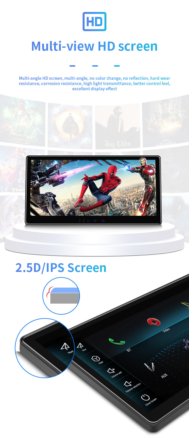 10.25 Inch Android Universal Audio Video Navigation System For Cars IPS HD Large Screen On Board Display