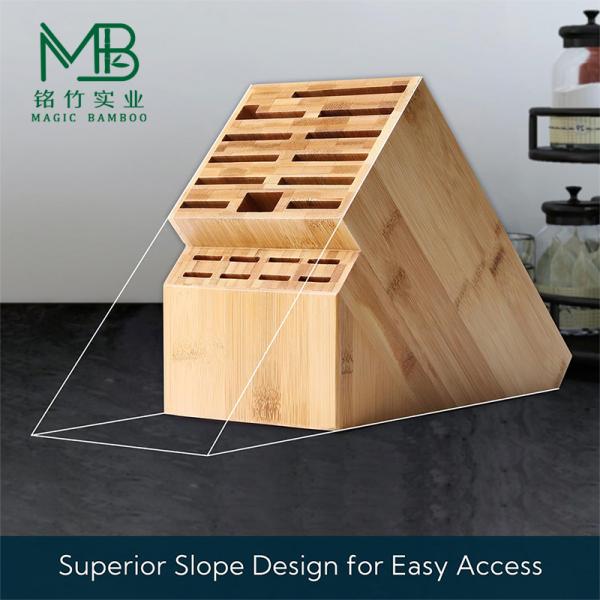 20 Slot Bamboo Knife Block For Kitchen Countertops