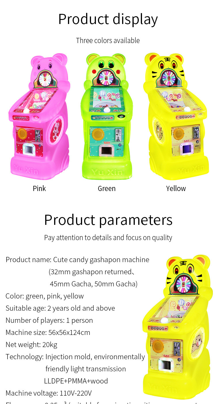 sweet candy claw machine grabber Enchanting Tiger Colorful Candy Dispenser