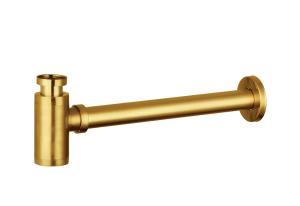 China Zinc Bottle Trap Lavatory Wash Basin Drainer Siphon Bathroom For Wash Basin Brushed TI-Gold OEM wholesale