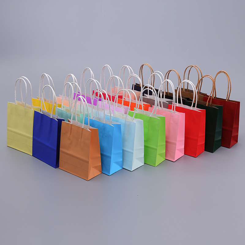 Take Away Food Packaging Kraft Paper Bag with Your Own Logo Custom Recyclable Shopping Bag