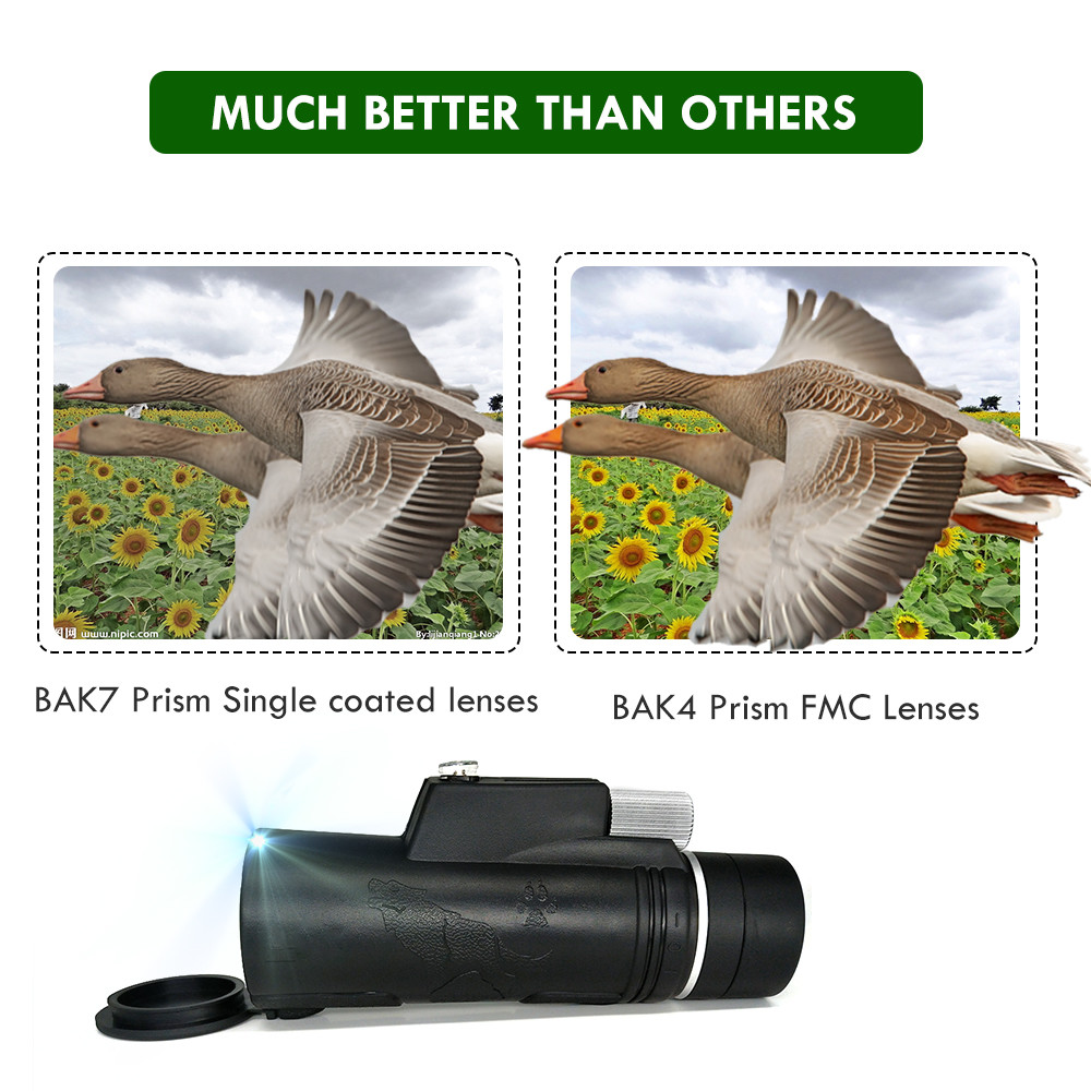 10x42 Cell Phone Camera Telescope Monocular HD Dual Focus Compass