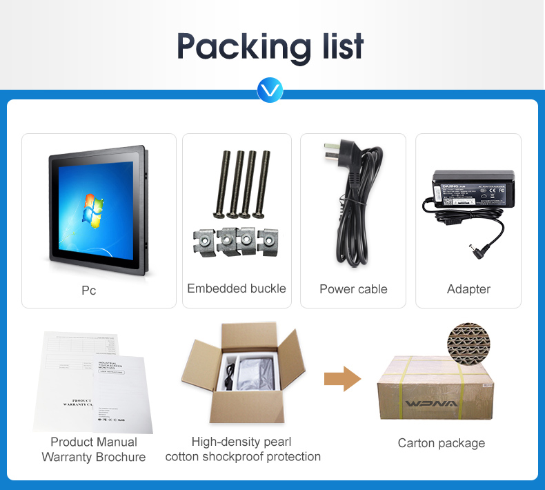 19 Inch WIN7 Industrial Pc Touch Screen Monitor , All In One Industrial Computer