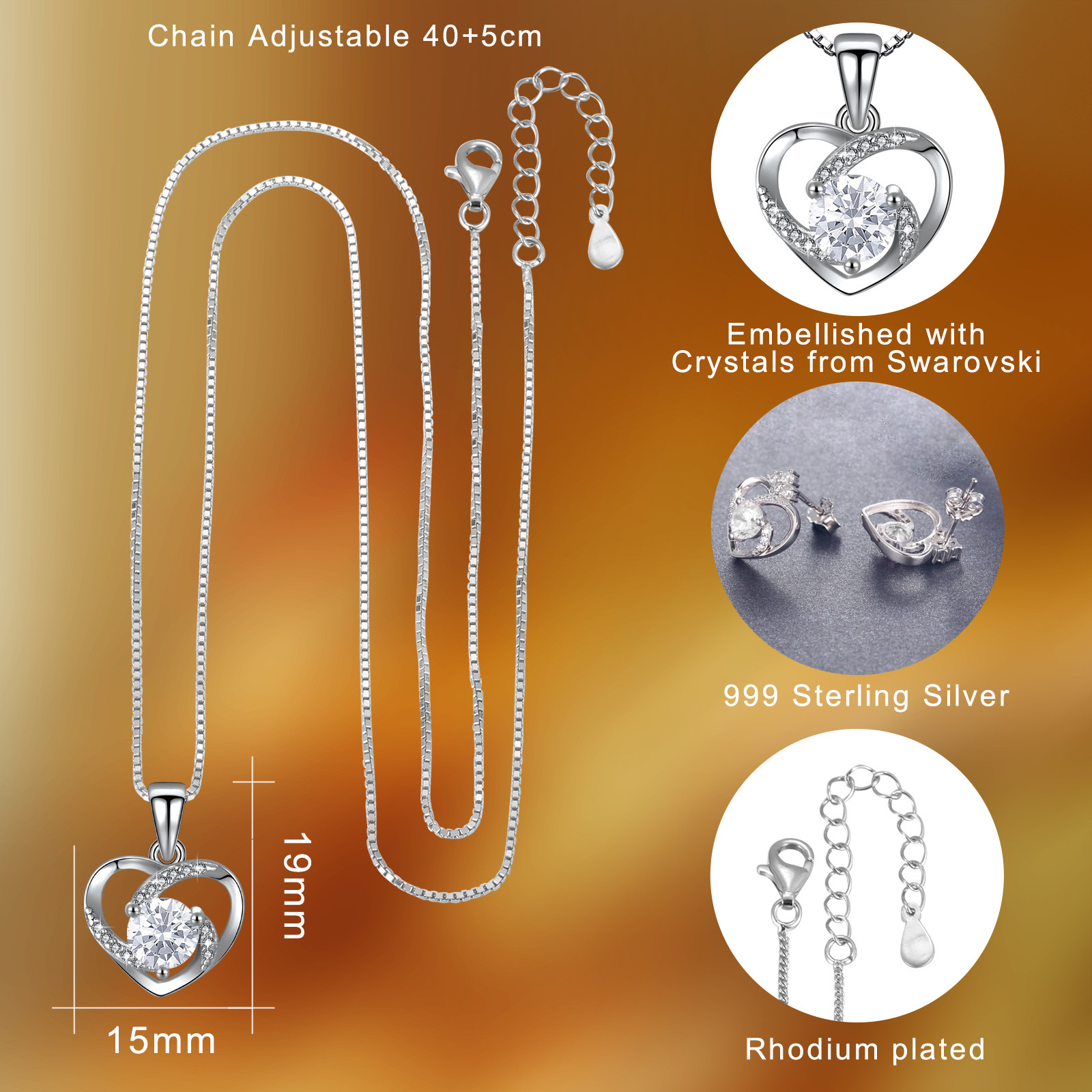 19X15MM 0.14oz Jewelry Sets For Women Plated Bridal Jewellery Set