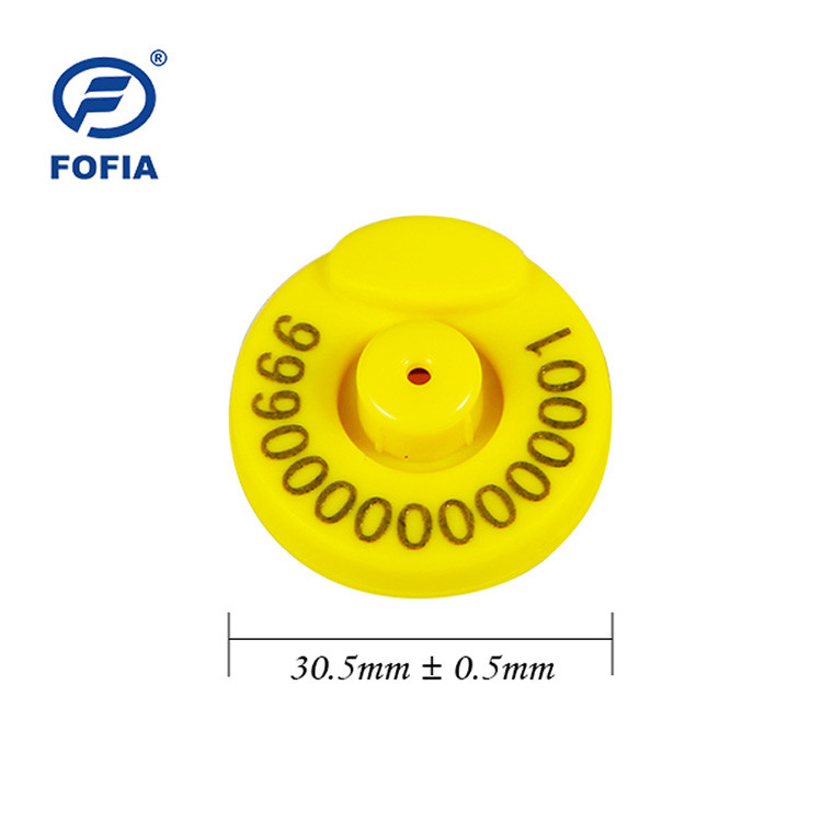 RFID Animal Management And Slaughter ET907 ISO High Security Smart Ear Tag For Cattle