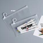 Zipper Plastic Pencil Bags Transparent Customized Printing Available
