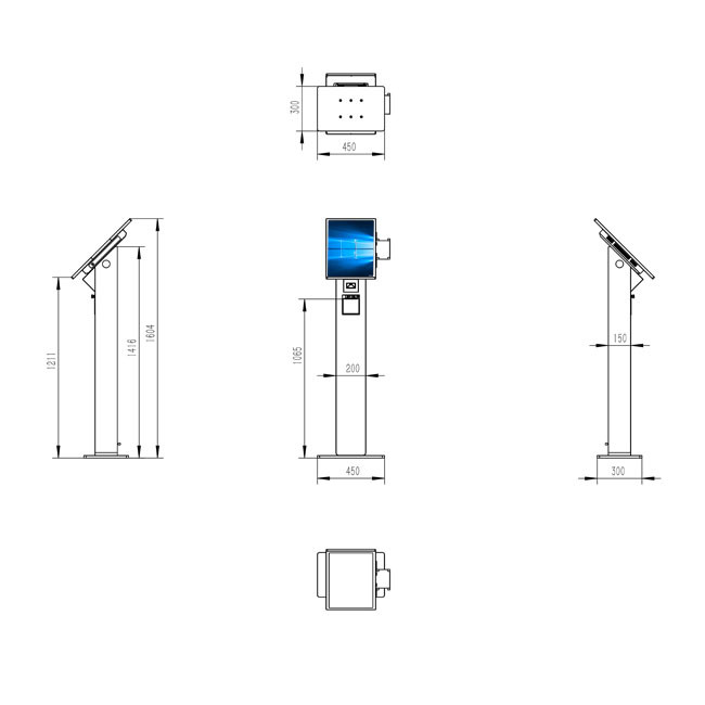 21.5'' Windows Interactive Self-Order Kiosk for Retail, QSR, and Entertainment Venues