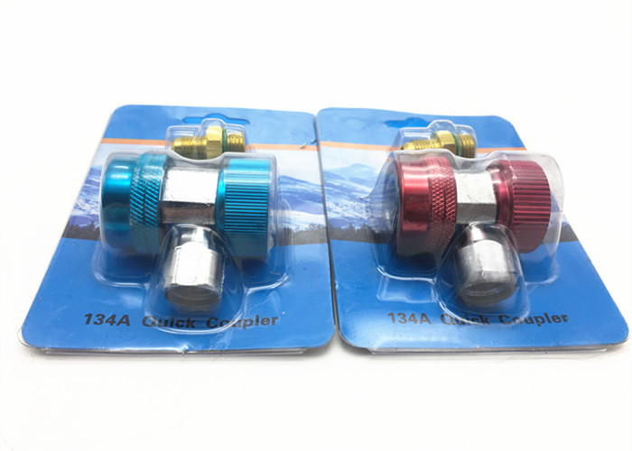 Red and Blue Color r134a refrigerant hose with Brass Fittings and Charge couplers
