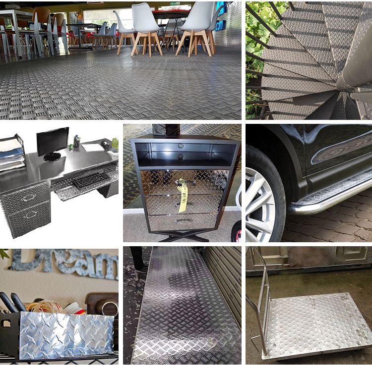 1.2mm 1.5mm Checkered Stainless Steel Plate With Flat Round Projections AiSi Standard